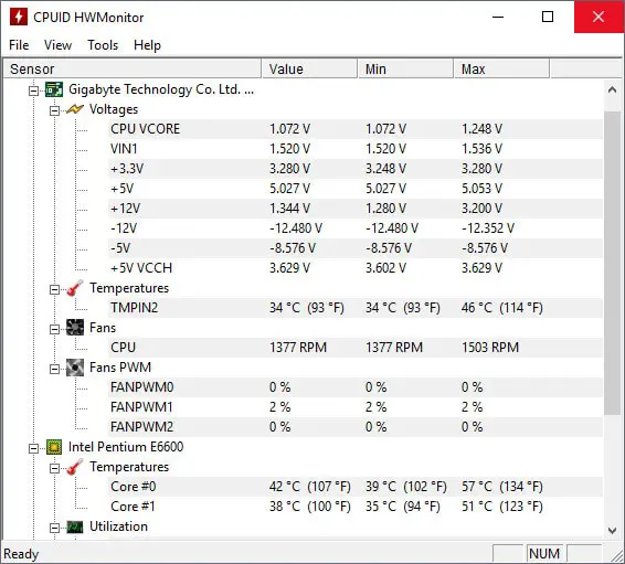 HWMonitor Interface