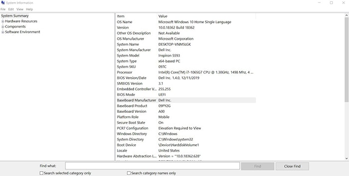 System Information Utility