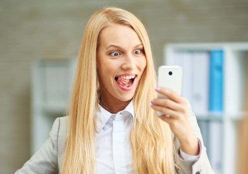 Blondie Snapchatting with Friend