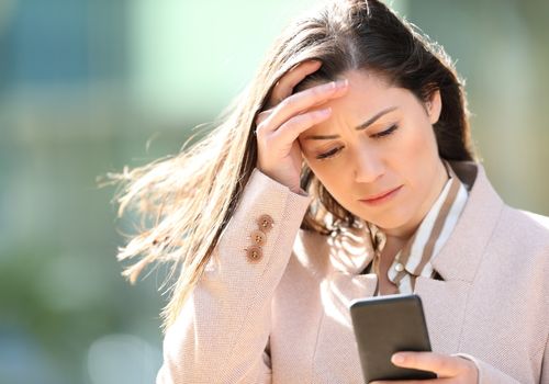 A woman checking her phone