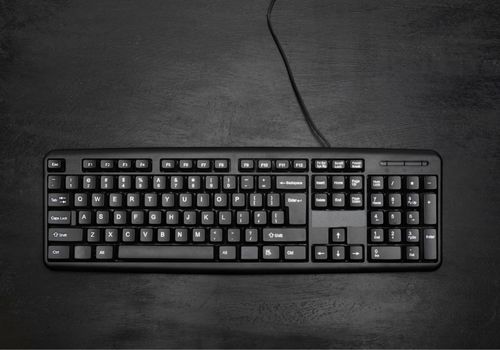 Wired Keyboard on Office Desk