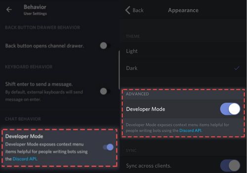 Enabling Developer Mode - Mobile App