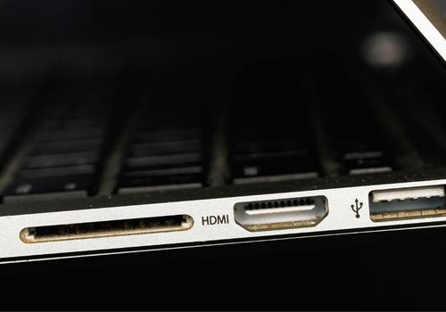 HDMI and USB Ports on the Laptop