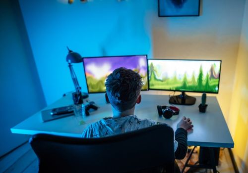 Young Boy Playing Computer Games