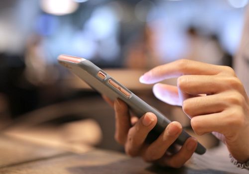 Young Woman Checking the Mobile Phone