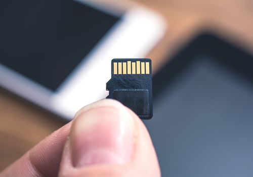 Someone Holding a Micro SD Card