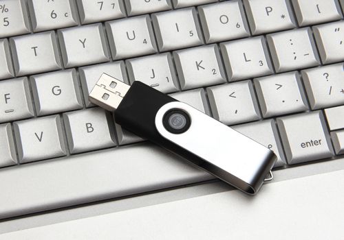 USB pen drive on a laptop