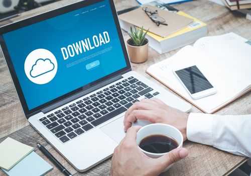 Person Trying to Download File From Cloud Storage