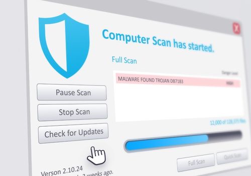 Anti Virus Software Program Running a Scan