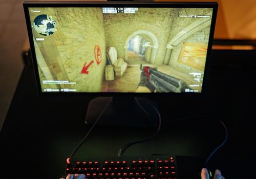 Person Playing a Video Game in a Computer