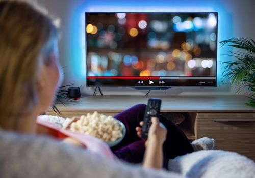 Woman Watching a Netflix TV Show