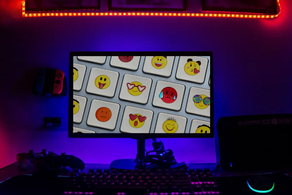Emoticon Faces on Gaming Monitor