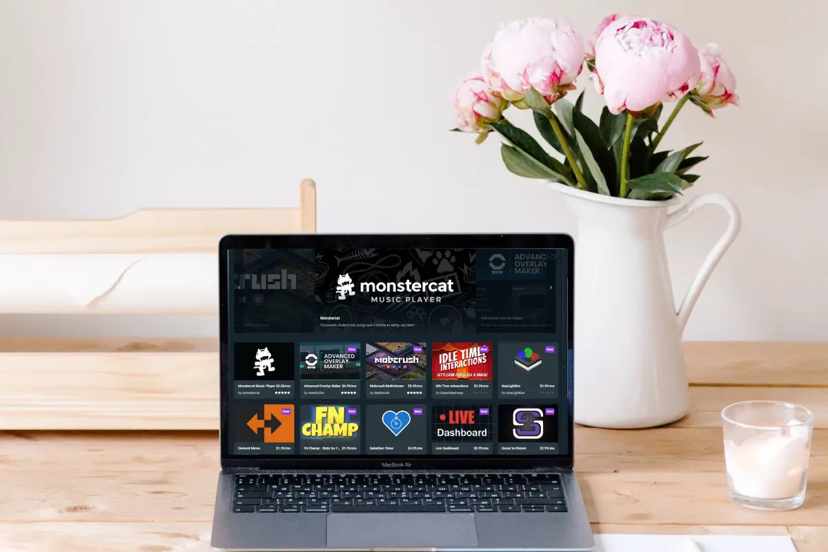 Streamlabs App Store Loaded on the Laptop