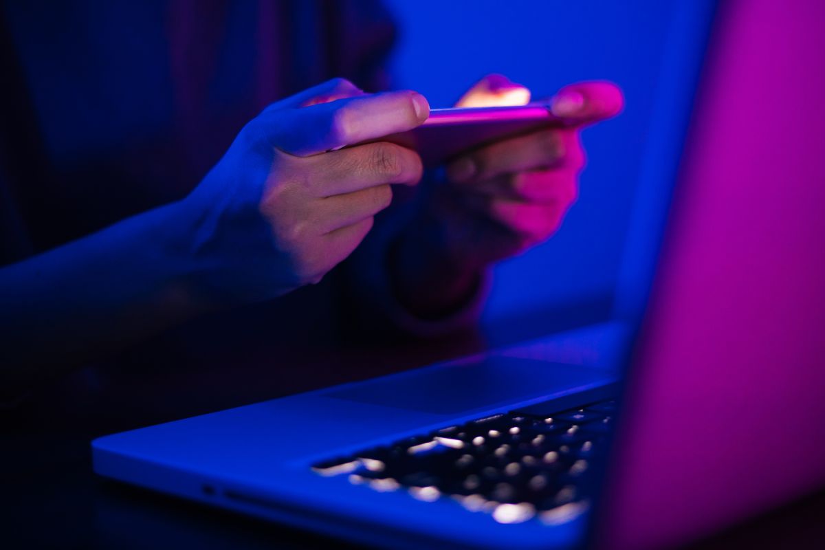 Woman Playing Online Game on the Mobile