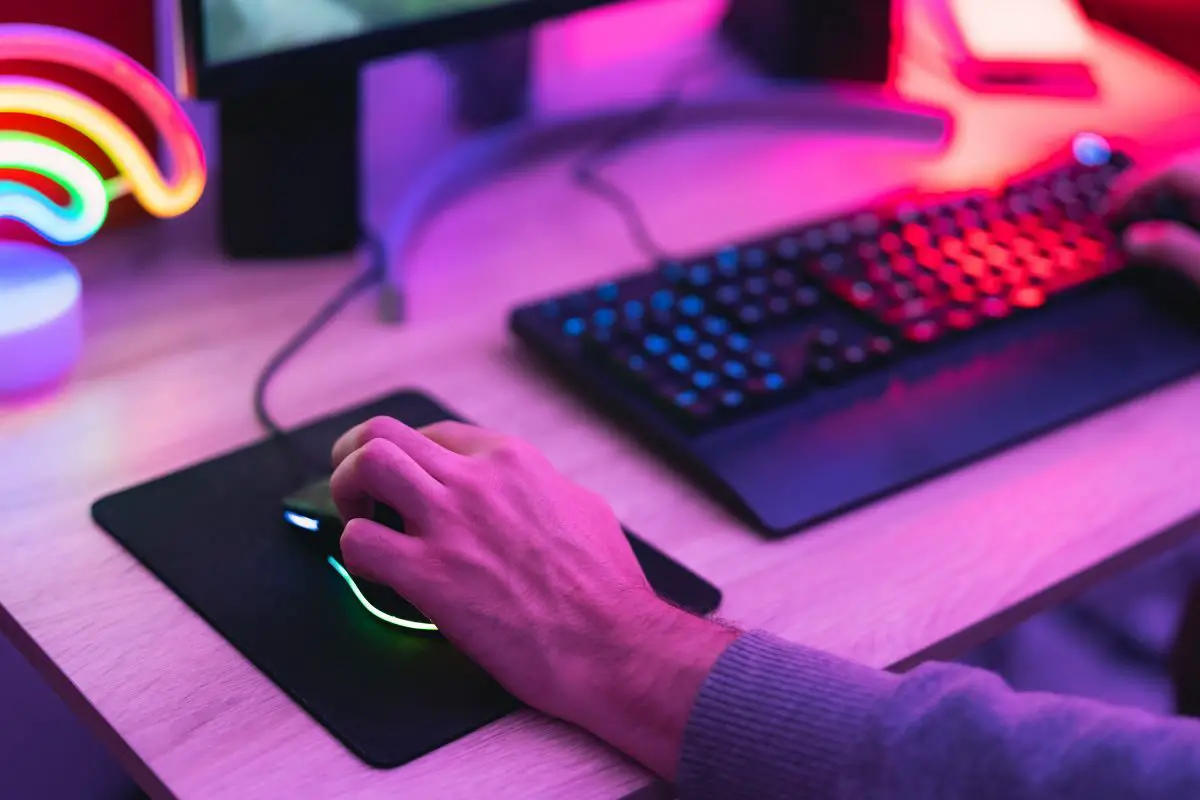 Hands of a Gamer Using a Mouse and Keyboard