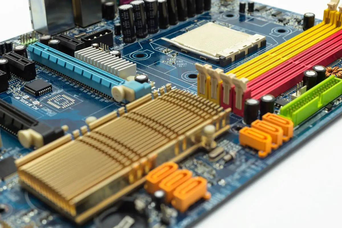 Motherboard with Visible PCIe Connector Slot