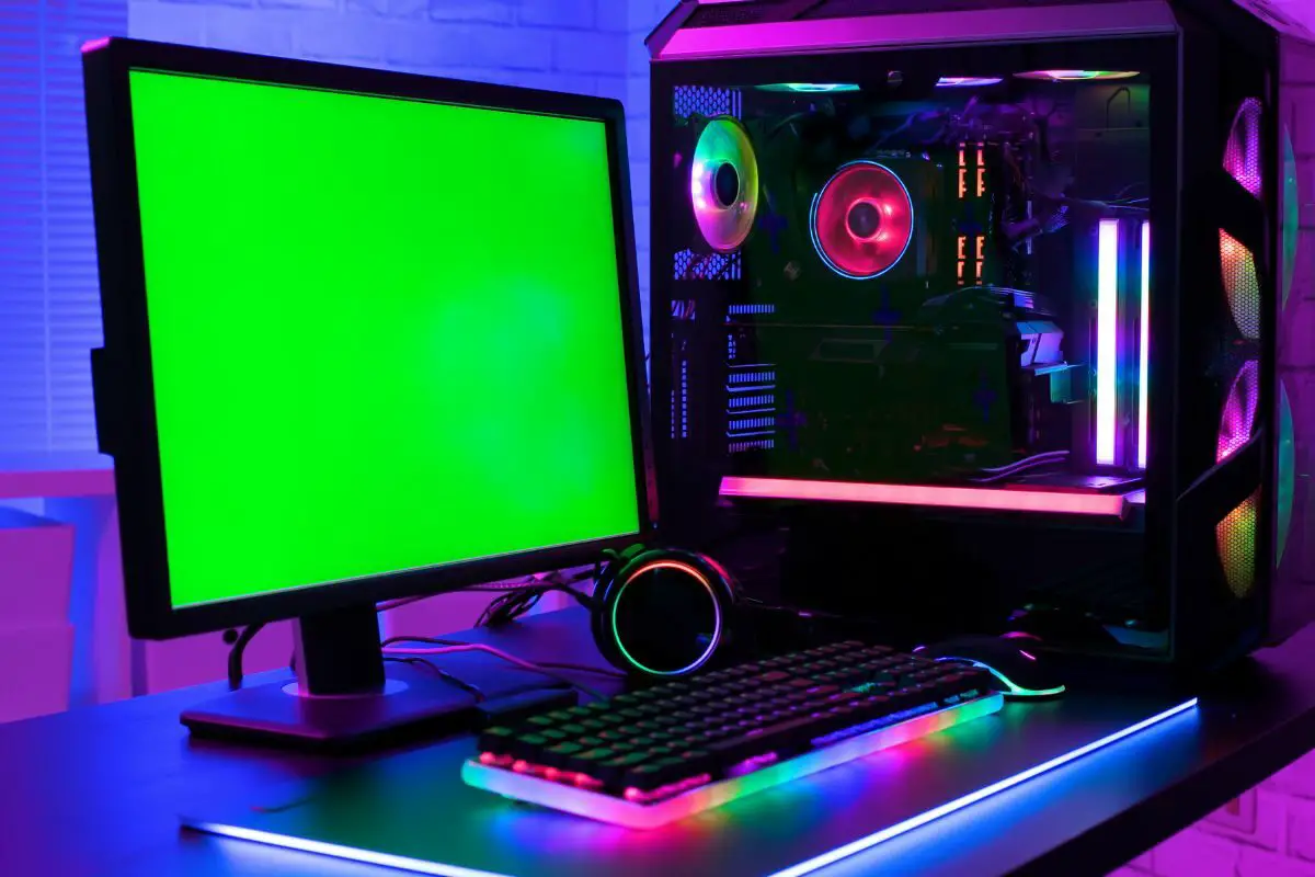 Gaming Computer with Colorful LED Lights