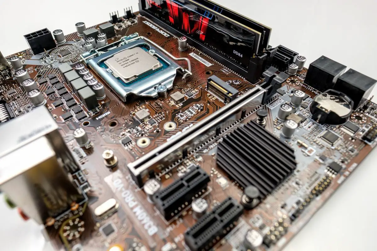 Top View of a Brown Colored Computer Main Board