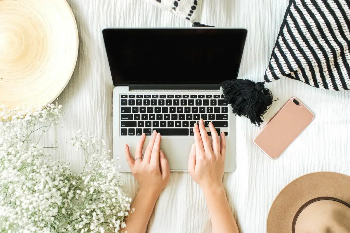 Woman Working on a Laptop