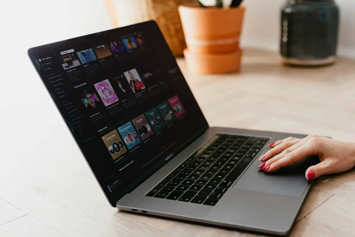 Woman's Hands on the Laptop