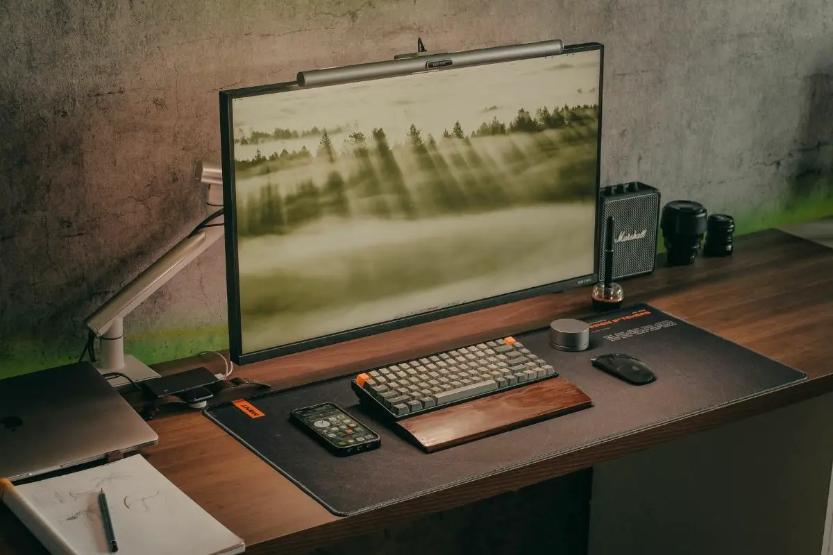 Computer and Laptop on the Desk