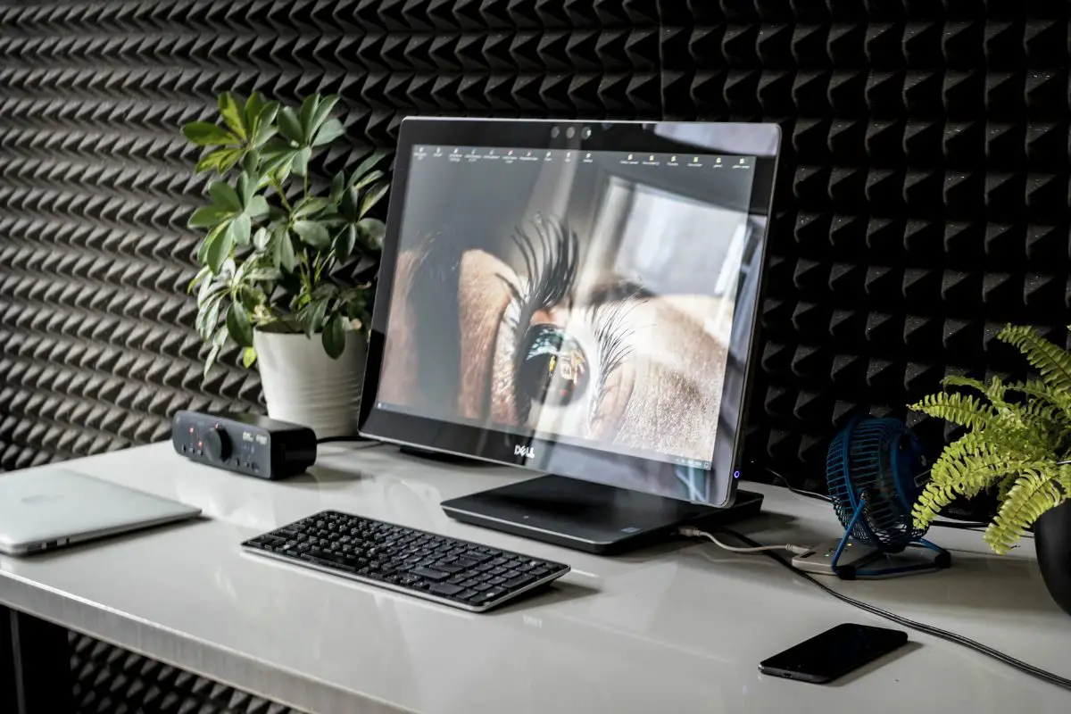 Modern Working Setup on a Black Background