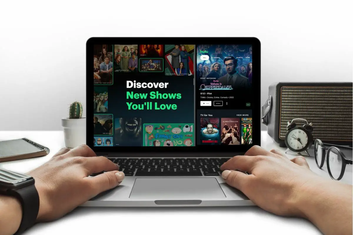 Person Accessing Hulu on the Laptop