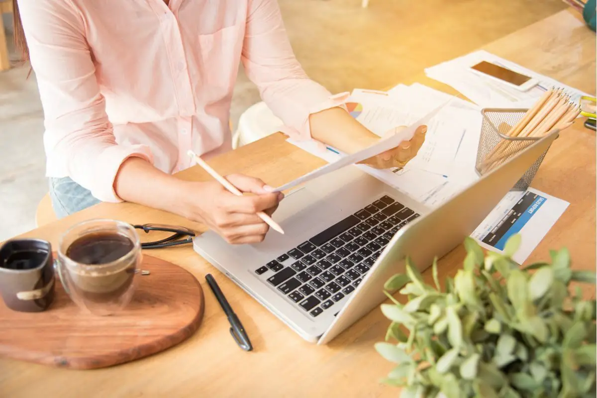 Business Woman Working on Laptop