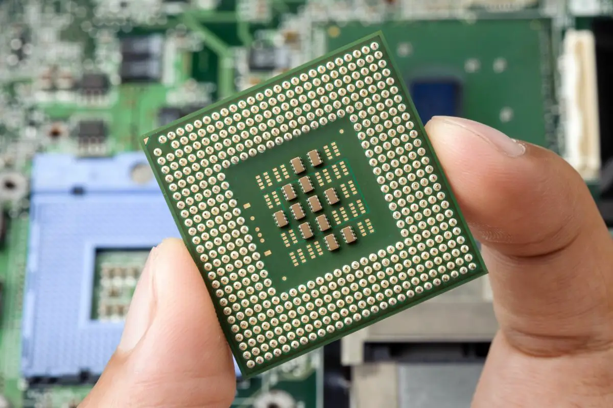 Person Holding a CPU Chip
